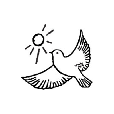 Symbol av fredsdue med en sol